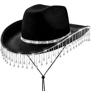 Rhinestone Bedazzled Cowgirl Hat Black
